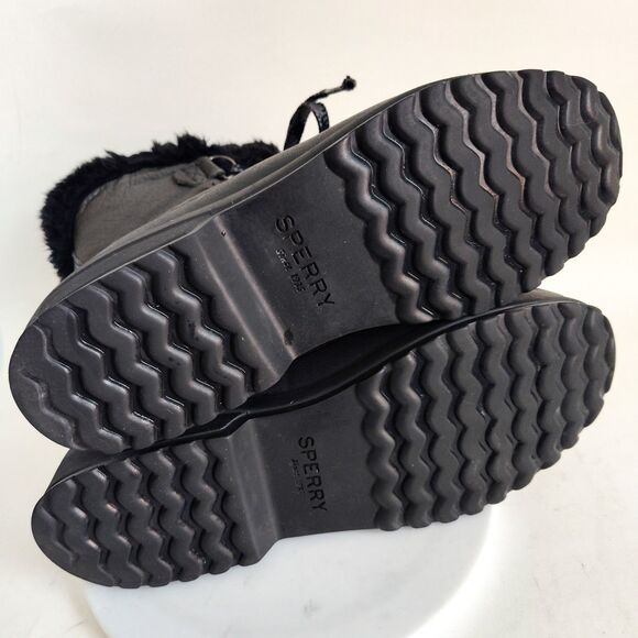 Sperry Winter Boots Olive Green Leather Rubber Size 9 Insulated Maritime Fur - Picture 7 of 9